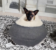 Load image into Gallery viewer, Cosy Plush Cat Cave Bed - 40x40x15cm