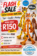 Load image into Gallery viewer, Rogz Scrubz Safari Dental Rope Toy - 44cm