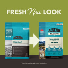 Load image into Gallery viewer, ACANA CLASSICS DOG FOOD: Wild Coast Dog Food for All Breeds and Life Stages - 2kg, 9.7kg or 14.5kg