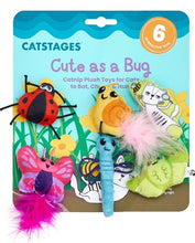 Load image into Gallery viewer, NEW! Catstages Cute as a Bug Plush Cat Toys 6pk - 6cm
