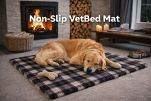 Load image into Gallery viewer, Petlife Vetbed Non-Slip Mat Pet Bed -Cream Tartan