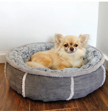 Load image into Gallery viewer, Deep Plush Grey Donut Dog Bed - Small 50.5cm & Medium 68.5cm