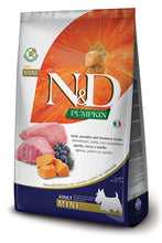 Load image into Gallery viewer, FARMINA N&D PUMPKIN GRAIN-FREE: Adult Dog Food for All Breeds and All Life Stages Lamb and Blueberry.