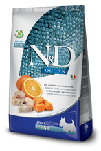Load image into Gallery viewer, FARMINA N&D OCEAN Grain-Free Adult Dog Food for All Breeds: Cod, Pumpkin & Orange Recipe