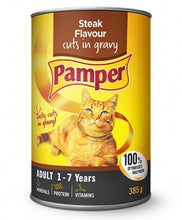 Load image into Gallery viewer, Pamper Wet Cat Food (Single 385g Tin) - ALL FLAVOURS OUT OF STOCK