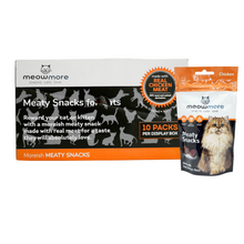 Load image into Gallery viewer, Meowmore Snacks - Meaty or Fishy Cat Treats (15g) or Meowmore Sticks (3 sticks in a pkt)