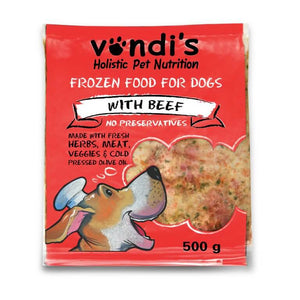 VONDI'S Holistic Pet Nutrition, Beef Dog Food - Frozen 500g