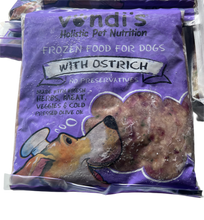 Load image into Gallery viewer, VONDI'S Holistic Ostrich Dog Food - Frozen 500g