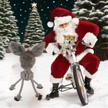 Load image into Gallery viewer, Festive Donkey Rope Christmas 2023 Dog Toy 22 x 40 cm