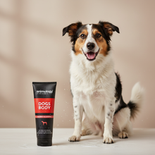 Load image into Gallery viewer, Animology Dogs Body Dog Shampoo with happy dog on neutral background