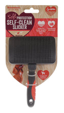 Load image into Gallery viewer, Brush Slicker Self Cleaning Large Salon Groom Rosewood