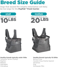 Load image into Gallery viewer, PupPak Front Dog Carrier - Grey Small, Grey Medium, Blue Medium