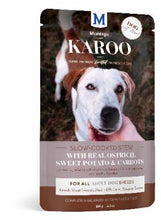Load image into Gallery viewer, MONTEGO KAROO Wet Adult Dog Food - Ostrich & Carrots - 8 x 150g Pouches