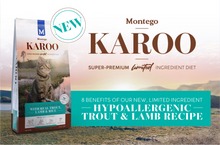 Load image into Gallery viewer, Montego KAROO Adult All Breed Adult Cat Food - Trout & Lamb - 4kg or 10kg