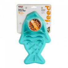 Load image into Gallery viewer, Slow Feeder Hunt n' Snack Placemat with a cat bowl