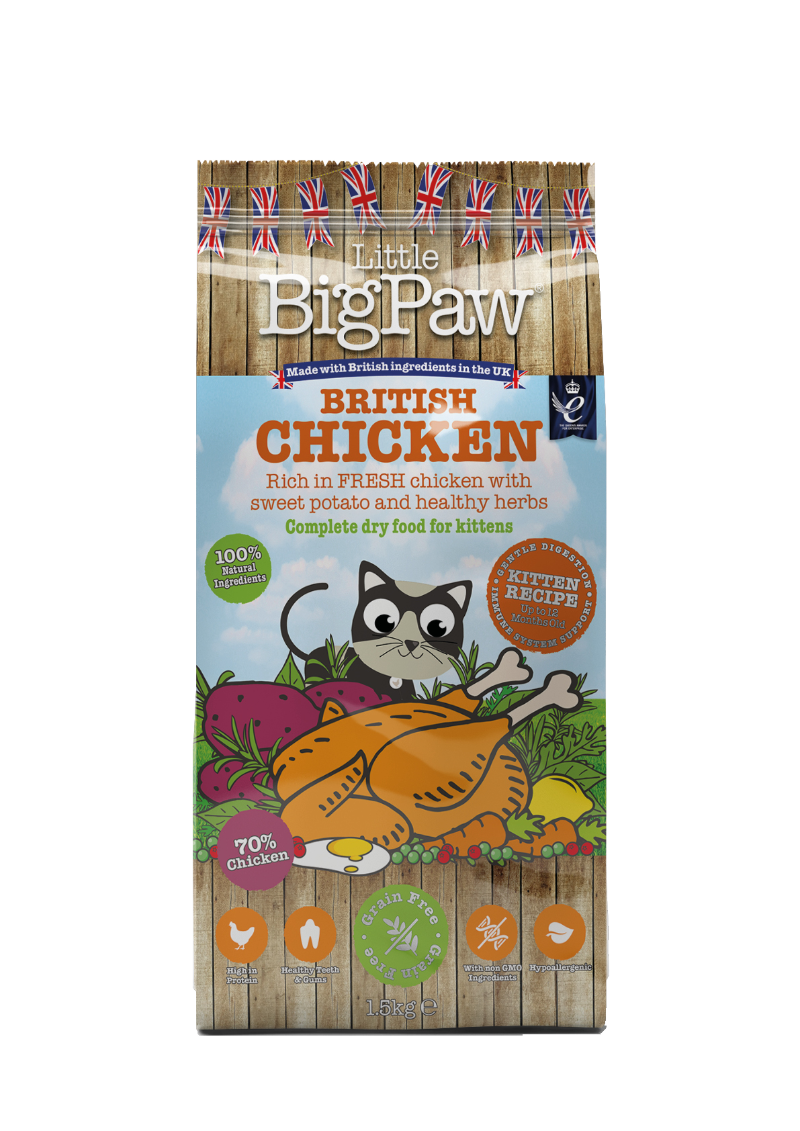 Little Big Paw British Chicken Complete Dry Food for Kittens 1,5kg