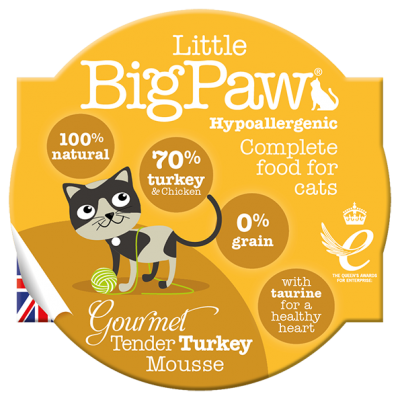 Little Big Paw Gourmet Tender Turkey Mousse for Cats 85g