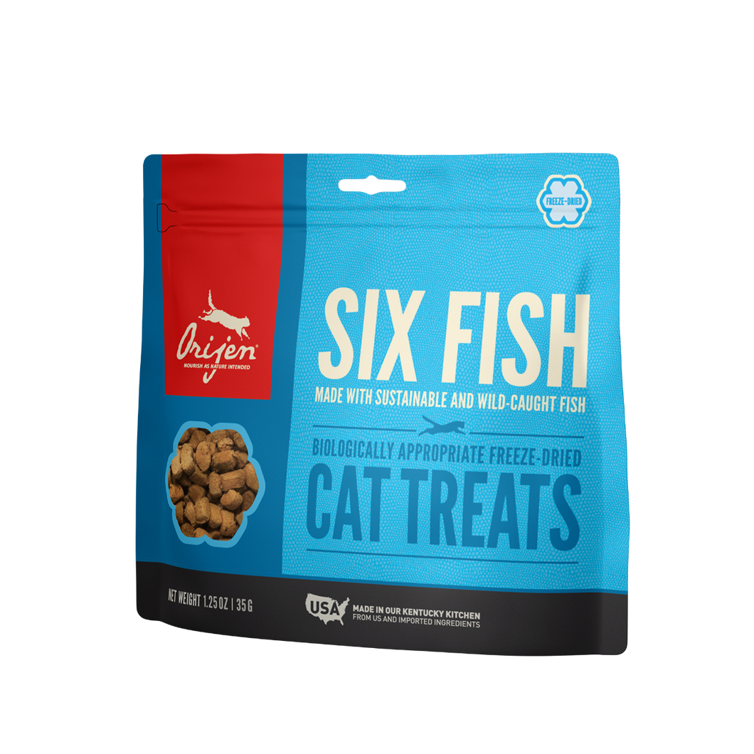 ORIJEN CAT TREATS: Six Fish Freeze-Dried Cat Treats