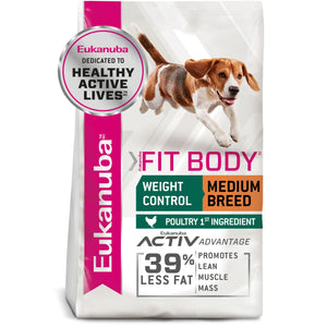 Eukanuba Fit Body Weight Control Chicken Dog Food for Medium Adult Dog