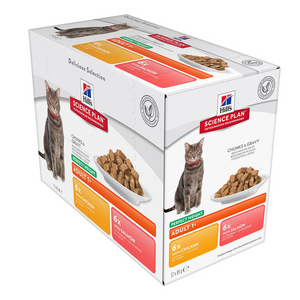 HILL'S SCIENCE PLAN Adult Perfect Weight Wet Cat Food Chicken & Salmon Flavour 85g pouches - Single or Box of 12