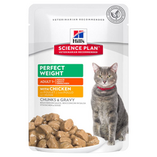Load image into Gallery viewer, HILL'S SCIENCE PLAN Adult Perfect Weight Wet Cat Food Chicken & Salmon Flavour 85g pouches - Single or Box of 12