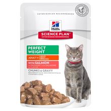 Load image into Gallery viewer, HILL'S SCIENCE PLAN Adult Perfect Weight Wet Cat Food Chicken & Salmon Flavour 85g pouches - Single or Box of 12