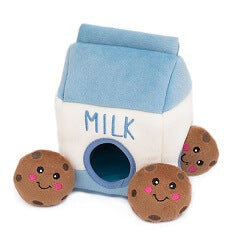ZippyPaws Milk and Cookies Burrow Dog Toy