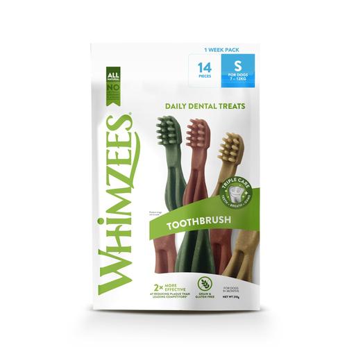 Whimzees Toothbrush Small 14pc Assortment/Weekly Value Bag