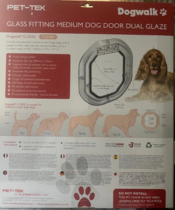 Pet Tek Dogwalk Door - Glass Fitting - for up to 25kg dog
