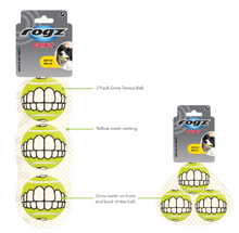 Load image into Gallery viewer, NEW!  ROGZ GRINZ TENNIS BALLS - MULTIPACK of 3 Balls (Small R120 or Medium R140)
