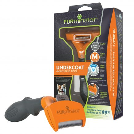 FURminator Undercoat deSHEDDING Tool - for MEDIUM SIZE dog with LONG HAIR