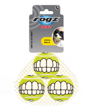 Load image into Gallery viewer, NEW!  ROGZ GRINZ TENNIS BALLS - MULTIPACK of 3 Balls (Small R120 or Medium R140)
