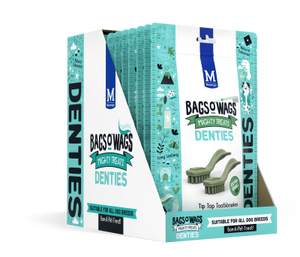 DENTIES X_SMALL Tooth Bags O' Wags Treats Montego : 60g Single or Box of 10 pks