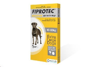 Fiprotec Extra Large Dog Spot On Flea Treatment (For dog 40-60kg) -  1 Single Pip - Yellow Box
