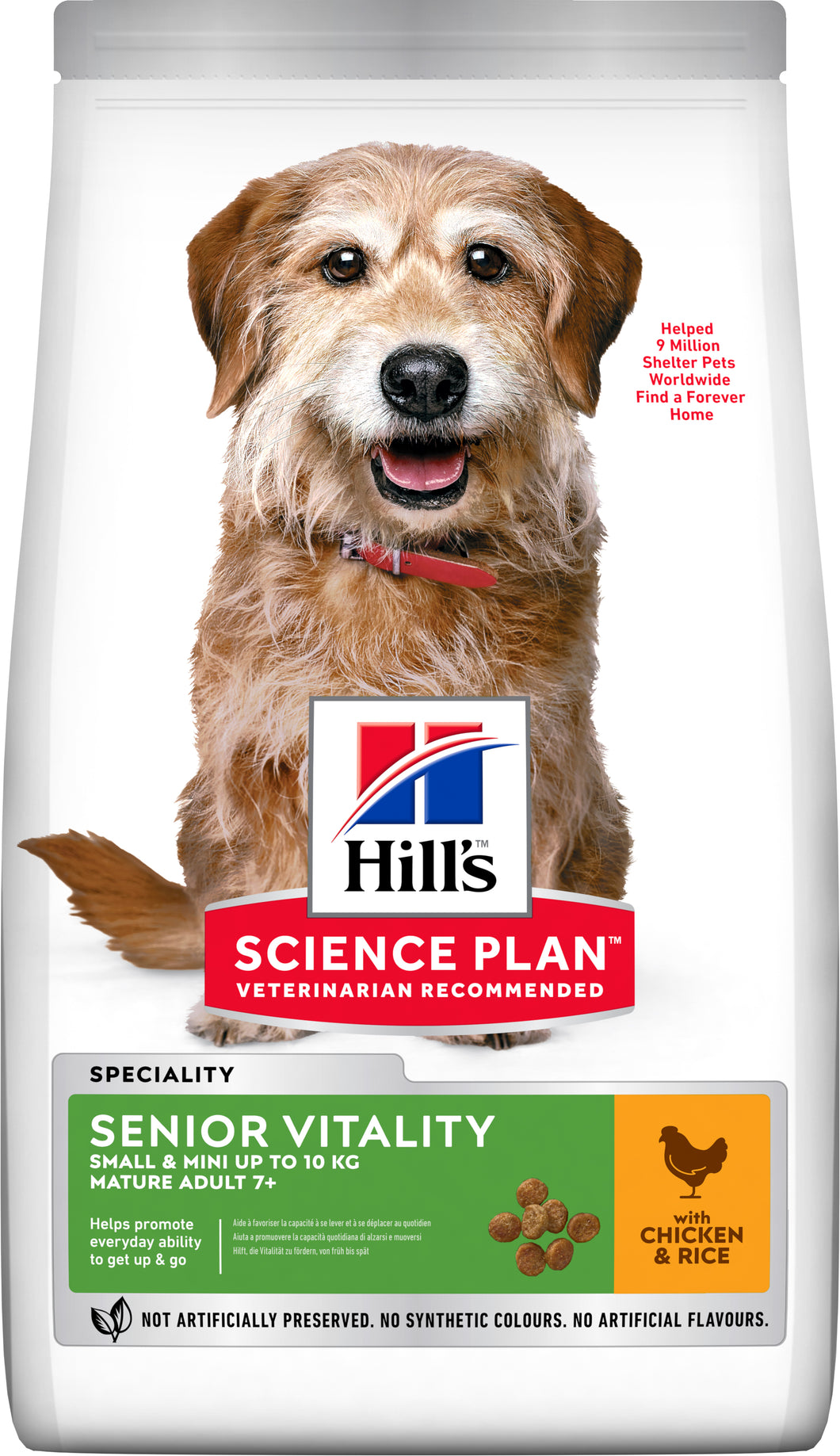 HILL'S SCIENCE PLAN Senior Vitality Small & Mini Up to 10kg Dry Dog Food Chicken Flavour - 1.5kg or 6kg