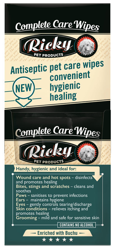 RICKY Litchfield Complete Care Wipes for Dogs & Cats -  Box of 10 Wipes or Pkt of 30 Wipes