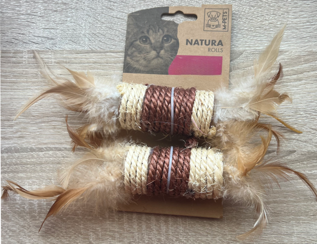 M-Pets Natura Rolls Cat Toy (24cm with feathers)