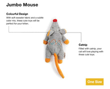 Load image into Gallery viewer, Cutest Ever All For Paws Catnip Cat Toy Jumbo Mouse (20cm)
