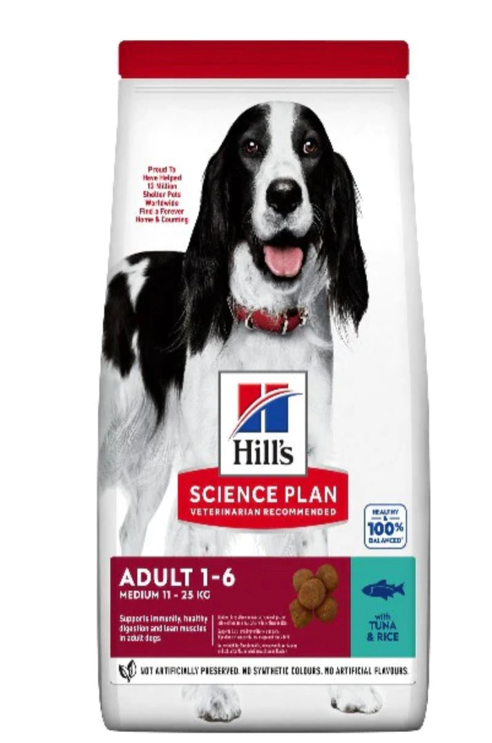 HILL'S SCIENCE PLAN Adult Medium Breed Dry Dog Food Tuna & Rice - 12kg