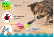 Load image into Gallery viewer, NEW! Catstages Cute as a Bug Plush Cat Toys 6pk - 6cm
