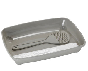 Kitten Starter Litter Tray Kit with Scoop and Liner Bags  - L 36.8cm x W 27.6cm x H 6.1cm