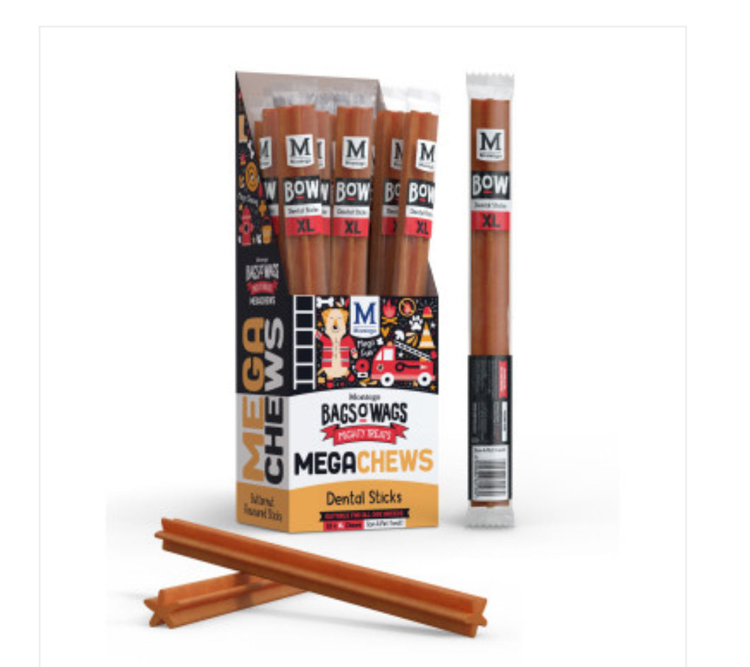 Montego Megachews Dental Stick Dog Treats - Single Serving or Box of 10 x 120g