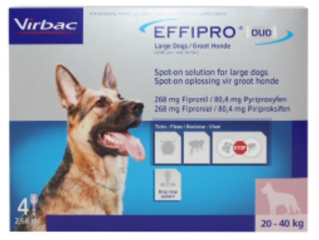 VIRBAC EFFIPRO DUO SPOT ON SOLUTION FOR LARGE DOGS (20-40KG)