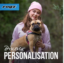 Load image into Gallery viewer, NEW PRODUCT: ROGZ Utility LetzGo Personalised Harness - Small - Badge Choices: &quot;Always Hungry&quot;, &quot;Anxious&quot;, &quot;Best Friend&quot;, &quot;Bodyguard&quot;, &quot;Bok Supporter&quot;, &quot;Friendly&quot;, &quot;Give Me Space&quot;, &quot;In Training&quot;, &quot;Do Not Pat&quot;, &quot;Working Dog&quot;
