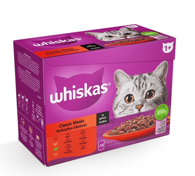 Whiskas Classic Meaty Cat Meals in Gravy  12 x 85g Pouches