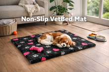 Load image into Gallery viewer, Petlife Vetbed Non-Slip Mat Pet Bed  - Charcoal/Cerise Hearts
