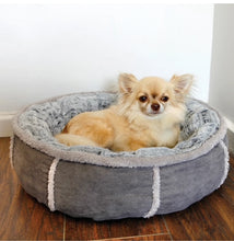 Load image into Gallery viewer, Deep Plush Grey Donut Dog Bed
