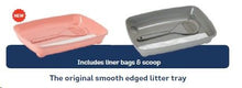 Load image into Gallery viewer, Kitten Starter Litter Tray Kit with Scoop and Liner Bags  - L 36.8cm x W 27.6cm x H 6.1cm
