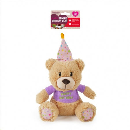 Bonnie Birthday Bear Dog Toy - 27.5cm