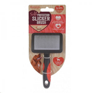 Brush Slicker Self Cleaning Small Salon Groom Rosewood